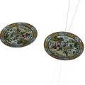 Two Oval Shaped Ceramic Plates Featuring Intricate Colorful Decorative Traditional Patterns