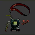Red GODO Lanyard With Device Screen Star Pendant And Cylindrical Object