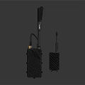 Modern Wireless Doorbell with Black Textured Receiver and Transmitter Design