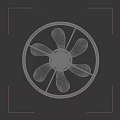 Modern Black Ceiling Mounted Air Cooler Fan With Circular Design And LED Light