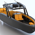 Motor boat, yacht, assault boat, speedboat, hovercraft 3d model