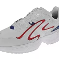 White Casual Sports Shoes With Red And Blue Accents Mesh Upper Thick Sole