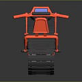 Red Tracked Motorcycle Featuring Red Seat Blue Display Screen And Off Road Design