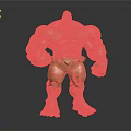 Golden Muscular Humanoid Statue With Detailed Physique And Shiny Surface