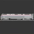 Amtrak Train Model on Track Silver Body Red Blue Stripes Logo and Number 180