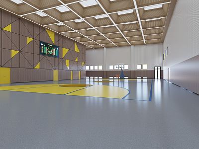 modern basketball court 3d model