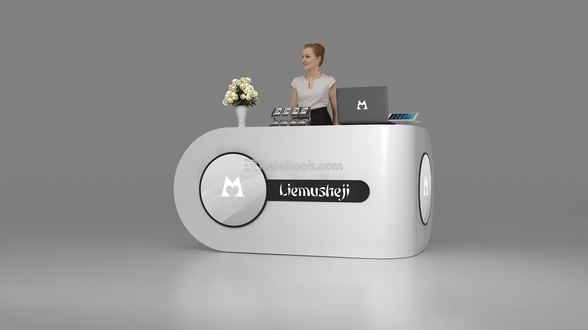 Modern reception desk 3d model