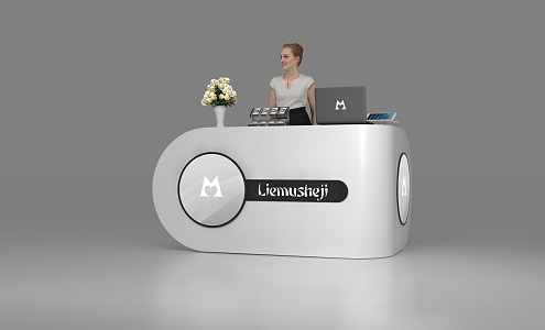 Modern reception desk 3d model