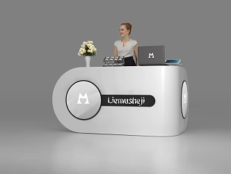 Modern reception desk 3d model