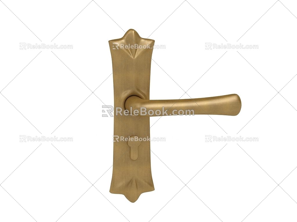 European-style door handle 3d model