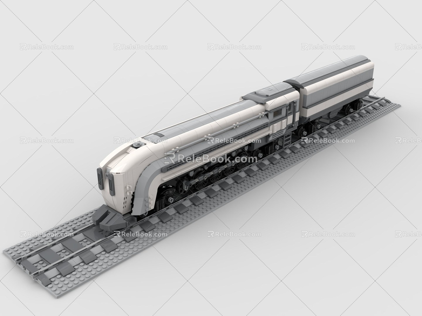 LEGO Toy Train Light Rail Metro High Speed Train Urban Rail Train Track 3d model