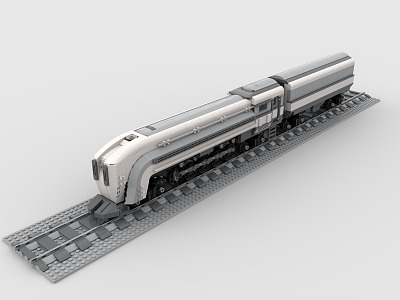 LEGO Toy Train Light Rail Metro High Speed Train Urban Rail Train Track 3d model