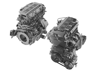 modern engine 3d model