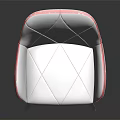 Modern White Bar Stool With Red Stitching Upholstered Backrest And Metal Legs