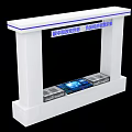 White Modern Charging Pile Display Stand at High Speed Railway Station with Digital Screens