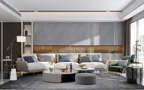 Light Luxury Living Room 3d model