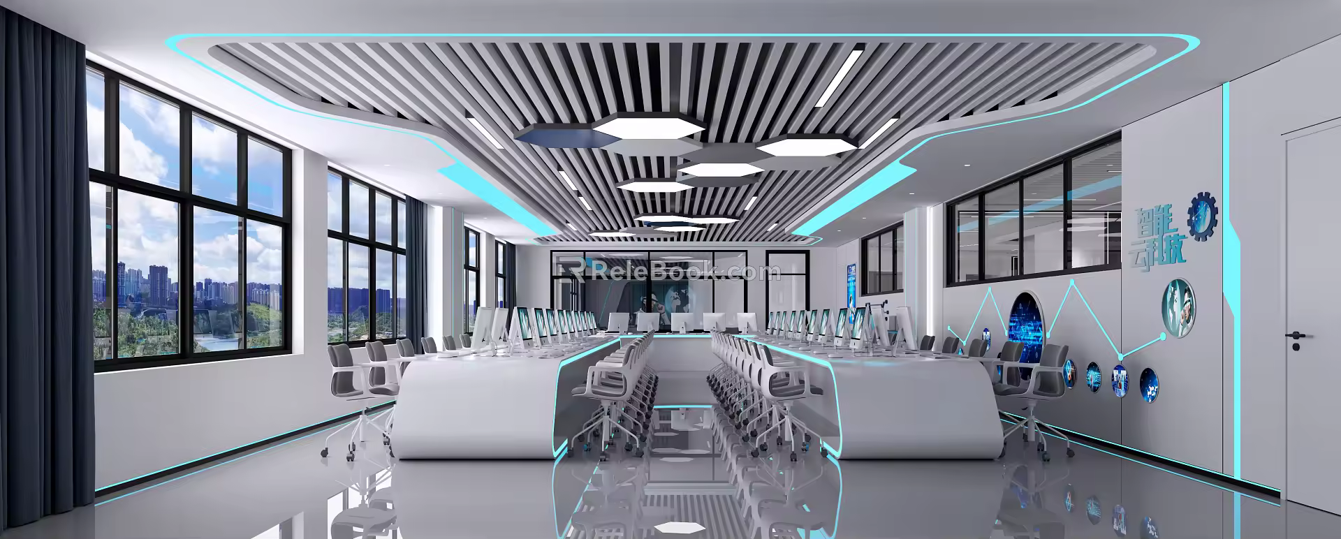 Modern Classroom Computer Classroom 3d model