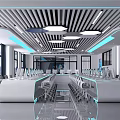 Modern Classroom Computer Classroom 3d model
