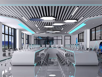 Modern Classroom Computer Classroom 3d model