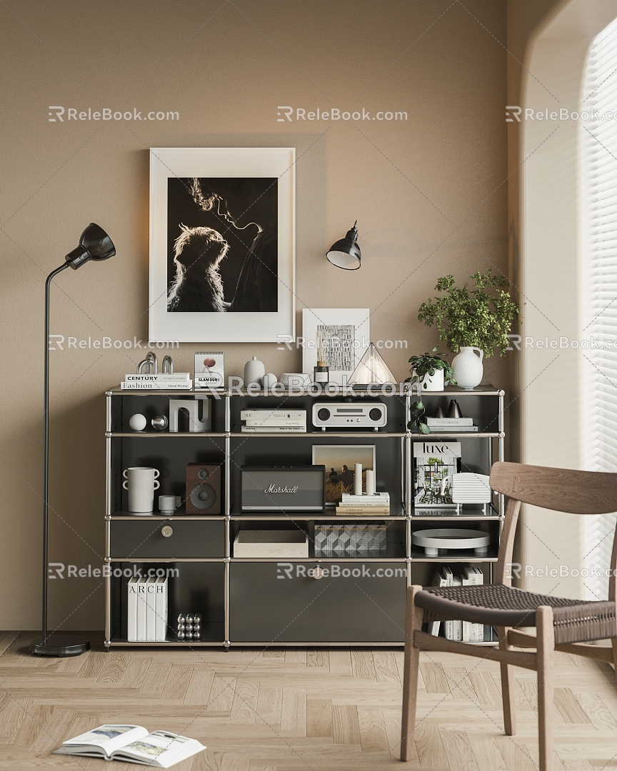 Modern Simple Decorative Low Cabinet 3d model