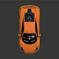 Orange Sports Car With Sleek Aerodynamic Design Black Wheels And Glossy Finish