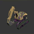 Industrial Tracked Excavator with Mechanical Arm and Operator Cabin for Construction Projects