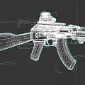 Modern Tactical Rifle With Black Red Accents And Modular Scope Mount