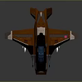 Detailed 3D Orange Fighter Aircraft Model With Cockpit Wings And Landing Gear