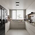 Modern Kitchen Cabinet Hanging Cabinet Kitchen Supplies Range Hood Oven 3d model