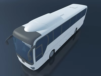 White Modern Bus With Large Windows Streamlined Body Flat Roof And Sleek Exterior Design 3d model