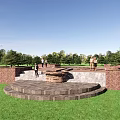 Modern observation deck green space sketch 3d model