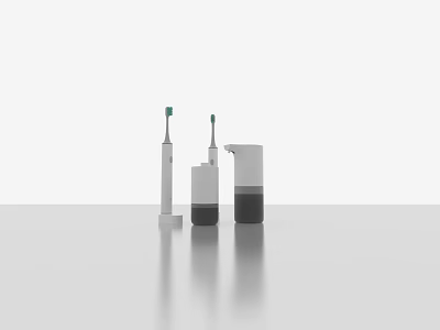 Modern Daily Use Electrical Appliances With Electric Toothbrush And Dispenser Bottles 3d model
