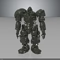 Sci-Fi Shiny Metallic Armored Humanoid Robot With Full Body Armor And Mechanical Joints 3d model