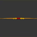 Traditional Yellow And Red Curved Bow As Decorative Archery Weapon Design