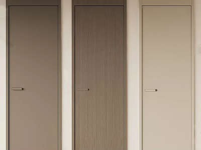 Sleek Modern Hinged Doors For Interior Design With Three Different Tones And Metal Handles 3d model