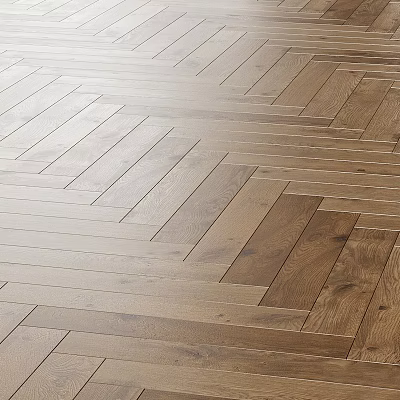 Natural Oak Herringbone Wood Flooring With Smooth Surface And Elegant Design 3d model