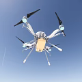 White Drone With Four Propellers Landing Gear And Aerial Application Design