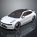 White Electric Car With Black Roof Sleek Design Black Wheels And Brown Interior