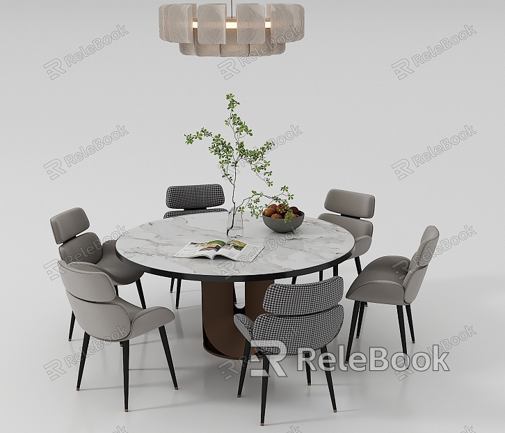 Dining table and chair combination model