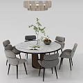 Dining table and chair combination 3d model