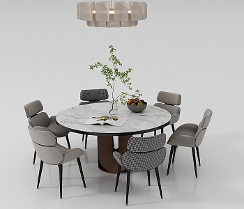 Dining table and chair combination 3d model