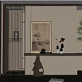 New Chinese-style Middle Ancient Entrance New Chinese-style Middle Ancient Strip Case New Chinese-style Middle Ancient Decorative Painting 3d model