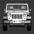 White Military Vehicle With Tough Exterior Large Tires And Dark Roof