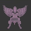Decorative Chair With Ornate Wings Oval Back Decoration And Carved Legs Design