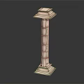 Classical Decorative Column Structure With Detailed Base Shaft And Ornate Capital