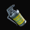Smoke Grenade Weapon With Yellow Green Cylinder Body Metal Pin And Handle