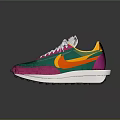 Multicolored Mesh Upper Sneakers With White Laces And Retro Design