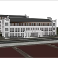 New multi-storey office building Huizhou three-storey complex building horse head wall public construction 3d model