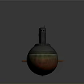 Military Submarine Watercraft Design With Gray Hull Orange Bottom And Conning Tower