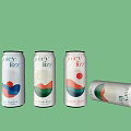 Juicy Fizzy Canned Drinks With Colorful Wave Design On Green Background And Open Can